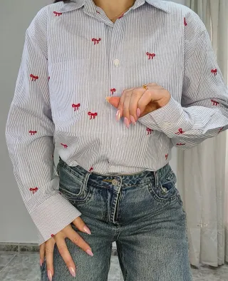 Camisa cruzada marrón