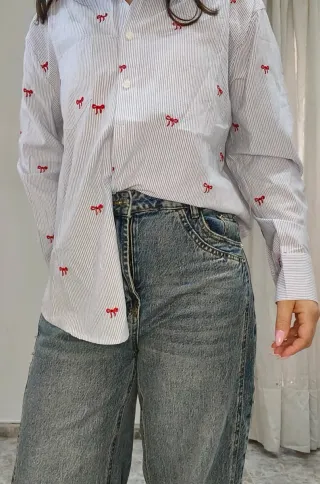 Camisa cruzada marrón