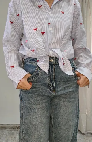 Camisa cruzada marrón