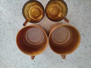 Set 4 Tazze Caffè/Latte Arancio e Trasparente