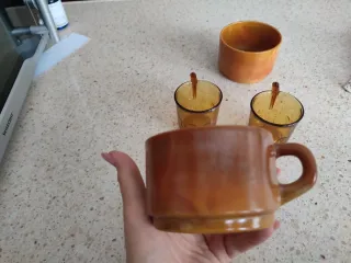 Set 4 Tazze Caffè/Latte Arancio e Trasparente