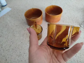 Set 4 Tazze Caffè/Latte Arancio e Trasparente