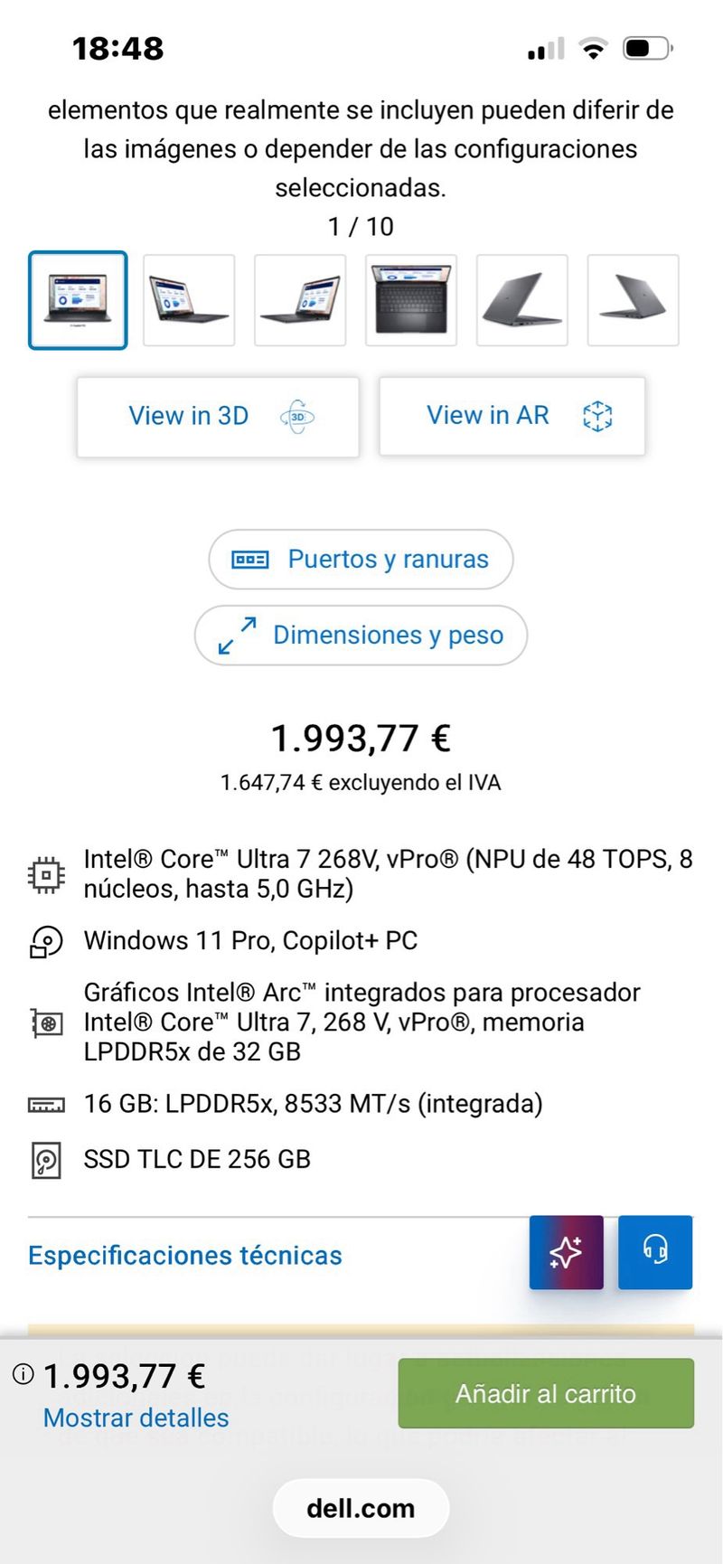 Dell Pro 13 Premium Gris 32gb RAM 512ssd afbeelding 6