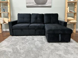 Sofá cama negro chaise longue NUEVO