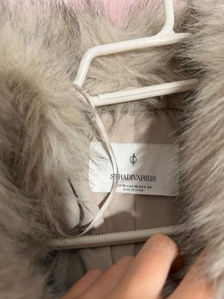 Chaqueta pelo Stradivarius gris Talla XS