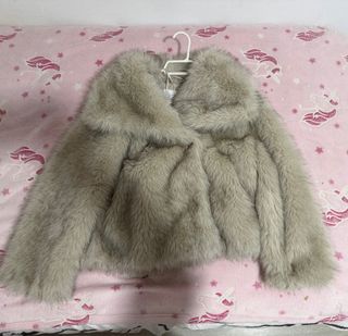 Chaqueta pelo Stradivarius gris Talla XS