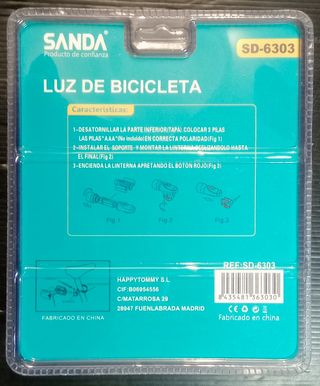 Kit Farol Luz LED Bicicleta SANDA