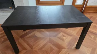 Mesa extensible de madera oscura 1,40 a 2,40