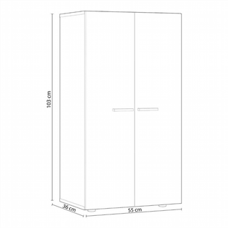 Zapatero 2 Puertas. Cemento/Blanco.