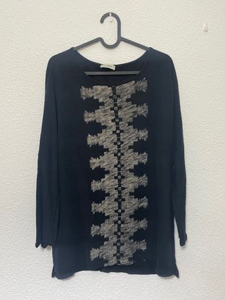 Jersey fino Pull&Bear negro y gris Talla My