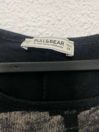 Jersey fino Pull&Bear negro y gris Talla My