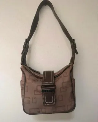 Borsa a spalla Guess marrone monogram