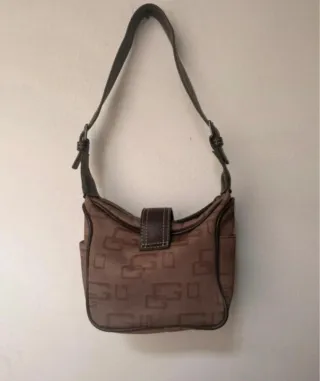 Borsa a spalla Guess marrone monogram