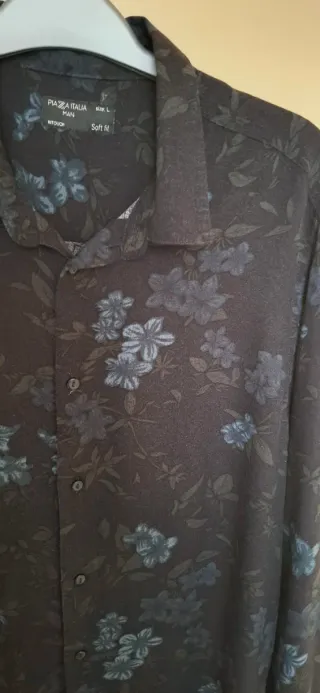 Camicia Uomo Piazza Italia Fantasia Floreale Blu