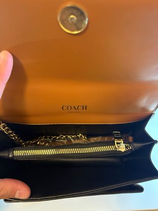 Borsetta Coach New York monogram marrone e oro