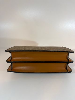 Borsetta Coach New York monogram marrone e oro