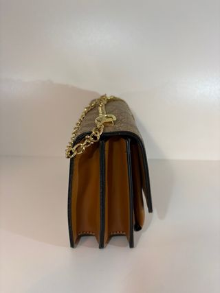 Borsetta Coach New York monogram marrone e oro