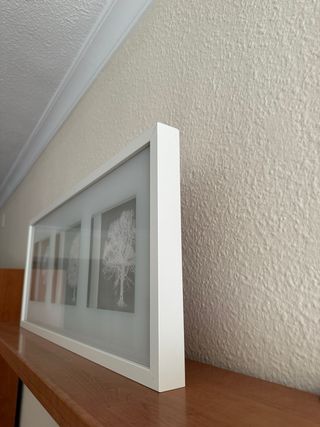 Cuadro 3 árboles marco blanco