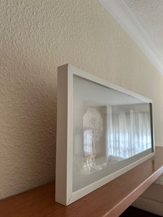 Cuadro 3 árboles marco blanco