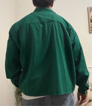 Camisa Zara M Verde Cropped