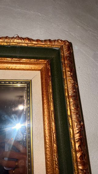 Espejo Grande Dorado y Madera