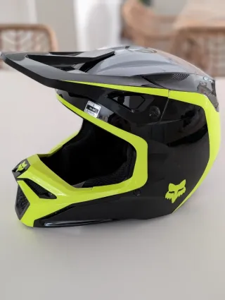 Casco Motocross Fox Talla S Negro/Amarillo