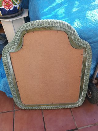 Espejo Grande Mimbre y Madera