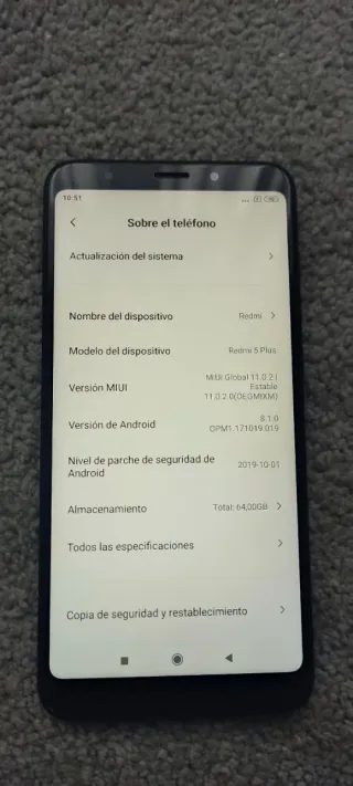 Movil Xiaomi Redmi 5 Plus Negro