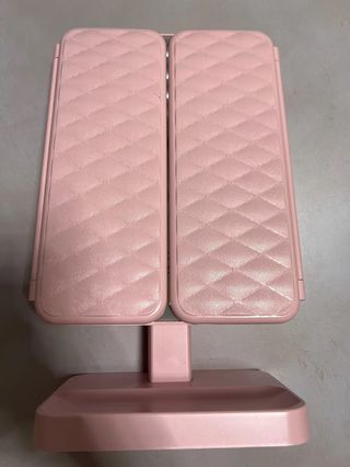 Espejo de maquillaje plegable con luz LED