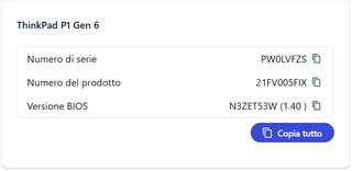 ThinkPad P1 Gen 6 RTX Ada Fatturabile GARANZIA2028