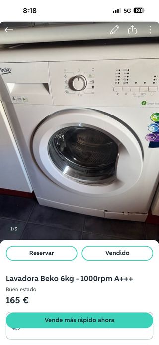 Lavadora Beko 6kg - 1000rpm A+++