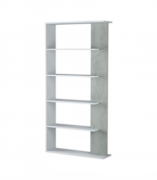 Estantería 5 Baldas. Blanco Artik/Cemento
