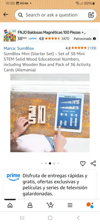 SumBlox Mini Números Madera Montessori