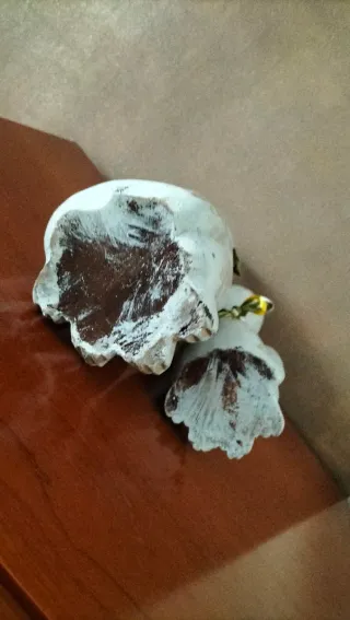 Set 2 Gatti Statue Legno Dipinte