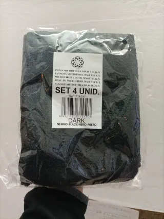 Pack 4 Bayetas Microfibra Negra DARK
