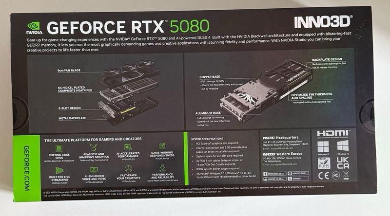 RTX 5080 ¡¡¡NUEVA!!! De la marca Inno3d modelo X3 afbeelding 2