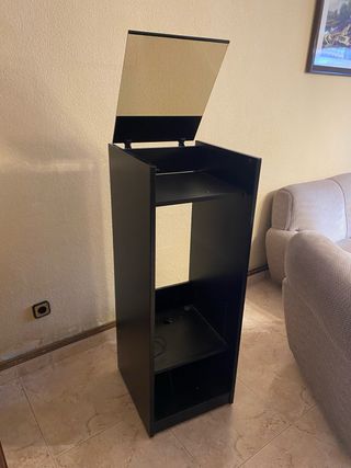 Mueble Tocadiscos Negro y Beige