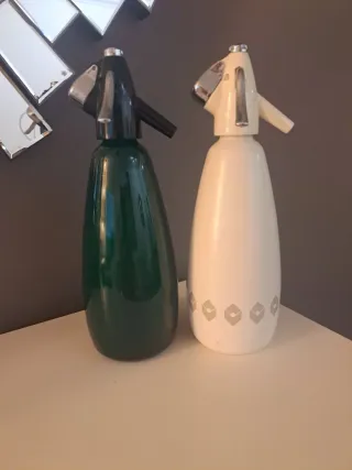 Pareja Sifones ingleses en metal "Vintage" Años 70