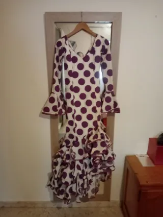 Traje Flamenca Lunares Morado Talla Única