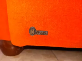 Tresillo sofa 3 plazas naranja tela