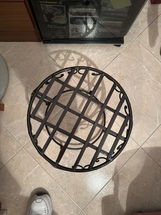 Puff tapizado redondo metal