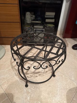 Puff tapizado redondo metal