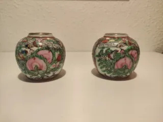 Jarrón porcelana china decorado