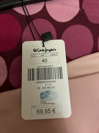 Vestido fiesta rosa pedrería talla M