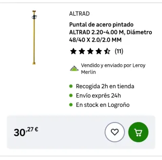 Puntales de obra amarillos