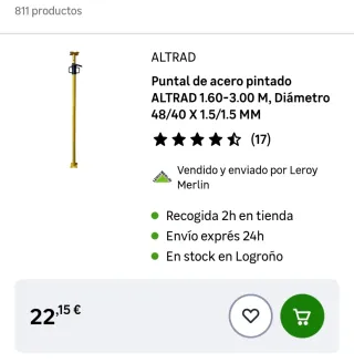 Puntales de obra amarillos