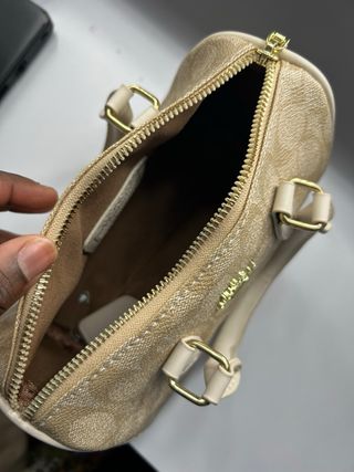 Bolso Coach Beige y Dorado