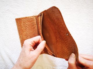 Portafoglio vintage pelle pitone marrone