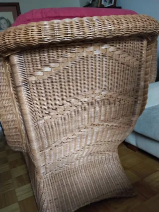 Conjunto 2 sillones y mesa ratán mimbre