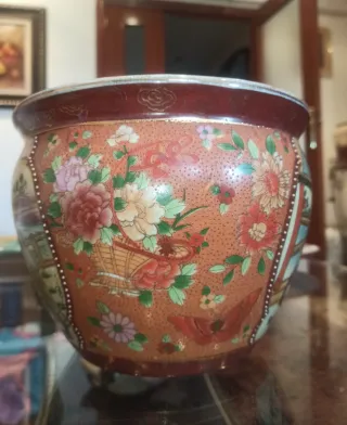 Jarrón chino vintage decorado